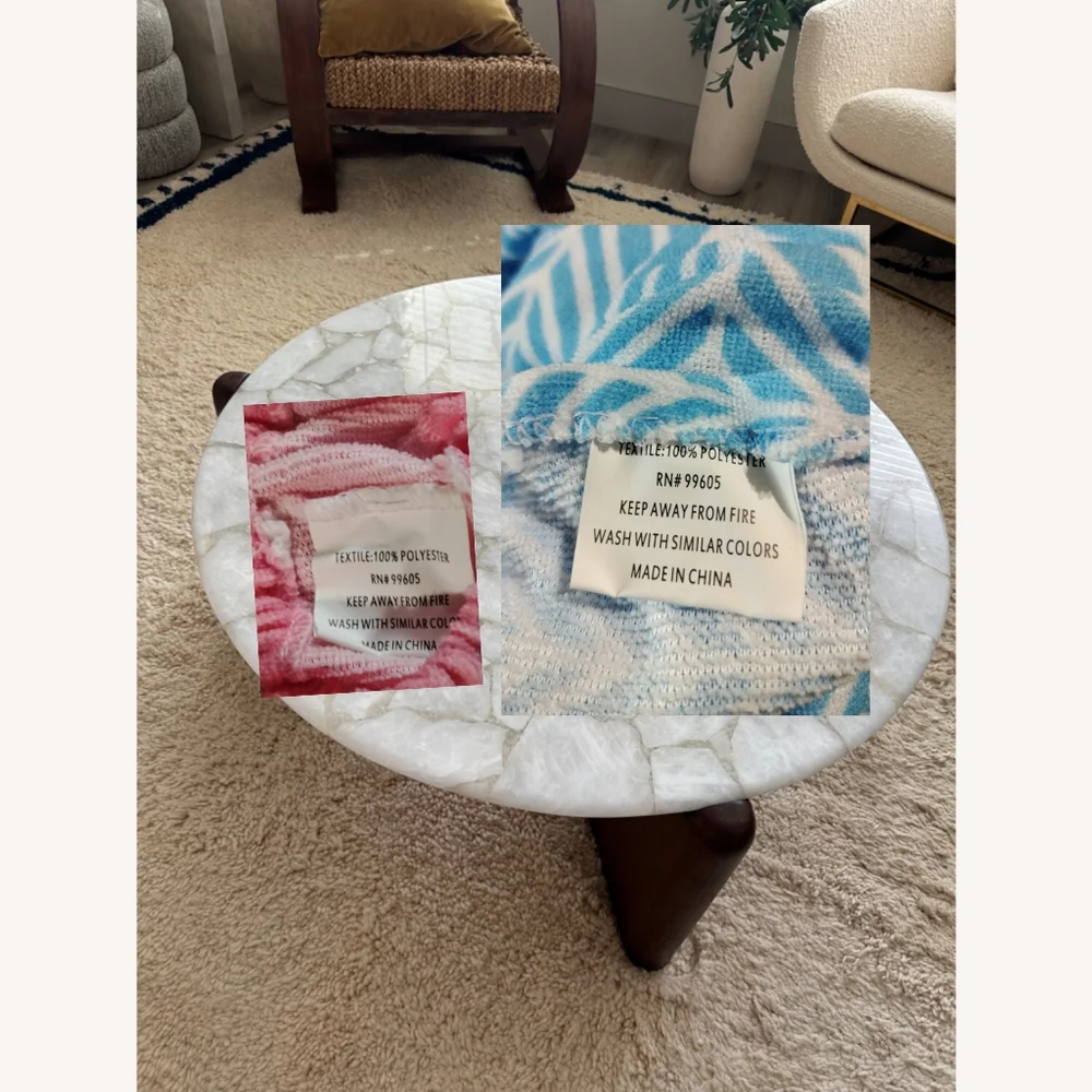 Wrap Around Blue Towel with Velcro and Pink Headband. NWOT
